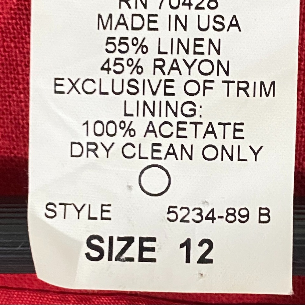 VINTAGE PATCHWORK JACKET Linen Blend Sz L/12 - Picture 9 of 9